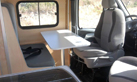 Campervan hire Portugal - inside table