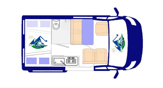 Campervan hire Portugal - croqui confort